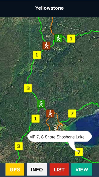 Yellowstone Park Trail and Road Map