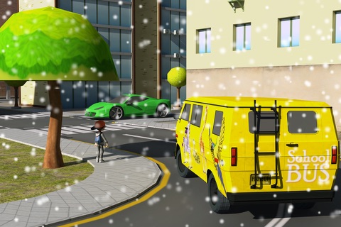 Winter School Bus Parking Simulator screenshot 2