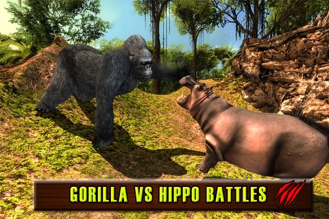 Wild Gorilla Simulator 2016: Survival Life of Ape Vs Hunters & Wildlife Animals screenshot 3