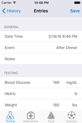 Diabetes Metrics screenshot 2