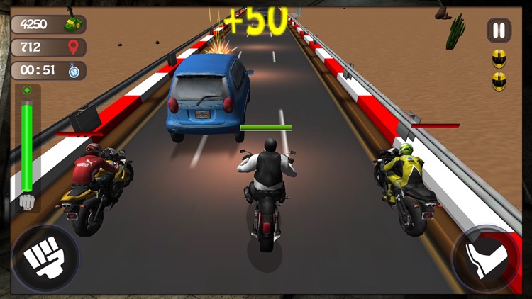 Traffic Attack Rider - Rule on the Roads with traffic Racing and punch and kick the opponents in freeway bike racing game screenshot-3