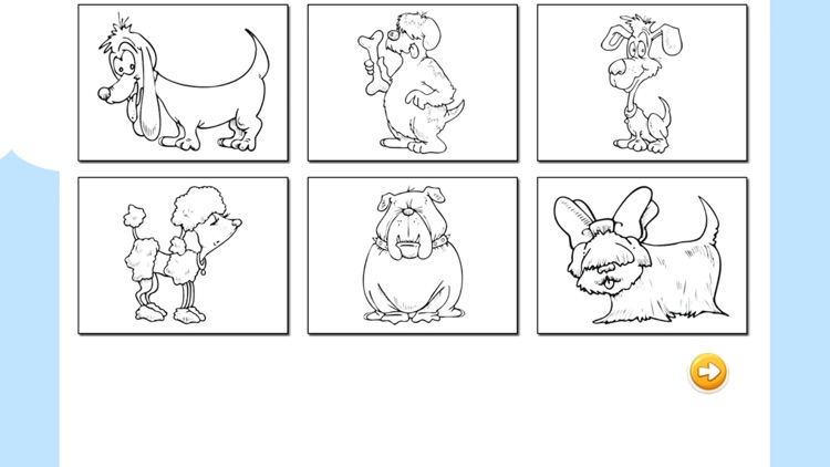 Cute Dog Drawings & Finger Coloring Pages for Kids