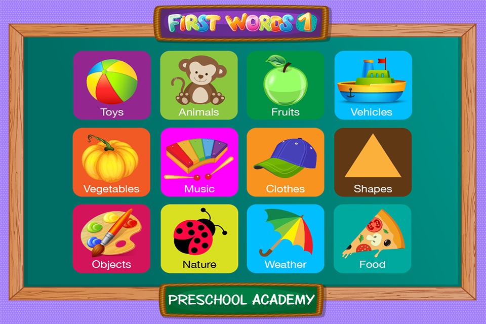 First Words 1 -  English : Preschool Academy educational matching game for Pre-k and kindergarten children screenshot 2