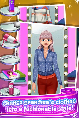 Grandma Salon Make-Up Spa Makeover Game for Free! screenshot 3