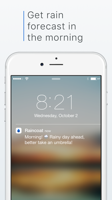 Raincoat Rain Alarm - Minimal Local Precipitation Forecast App Screenshot 2