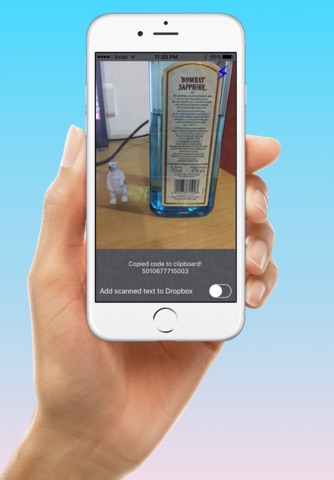 Copy barcode -scan QR codes to clipboard & DropBox - náhled