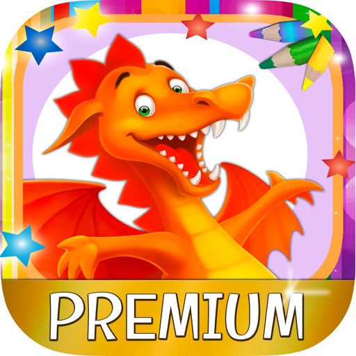 Dragons coloring book & paint fantastic animals - Premium icon