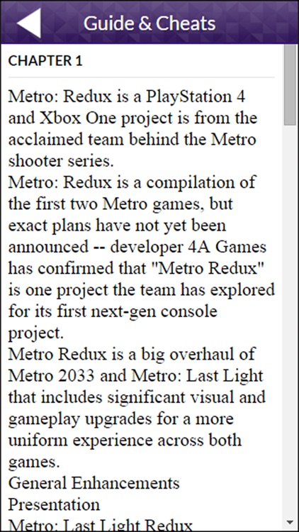 PRO - Metro Redux Game Version Guide
