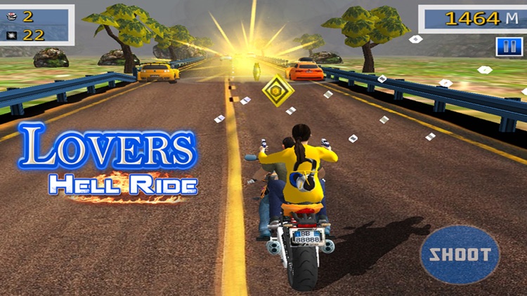 Lovers Hell Ride - Free Racing and Shooting Game screenshot-3