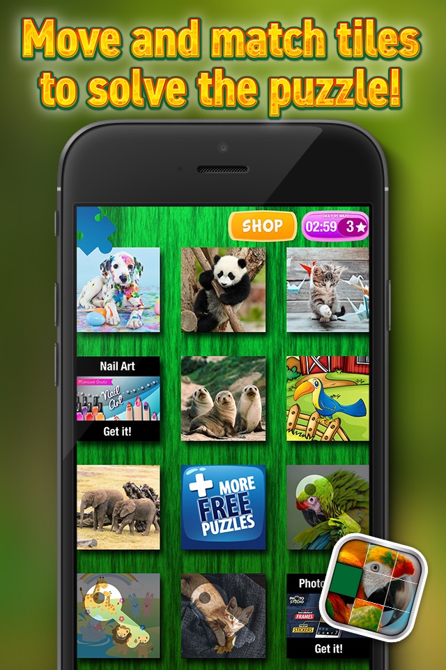 Animals Sliding Puzzle Game – Move and Match Pieces to Put Together Cute Pets Photos screenshot 3