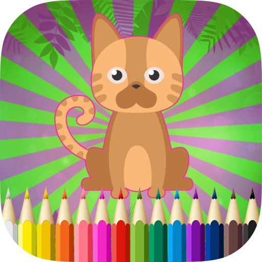 Kitten Cats Colroing Book Icon