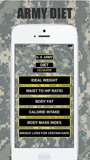 Army Diet Calculator