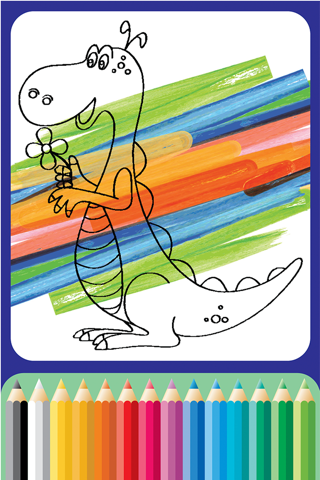 Dinosaurs Village coloring page for boys First Edition screenshot 2