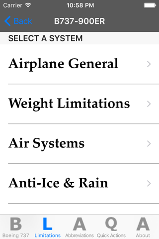 B737 Limitations Quick Actions screenshot 2