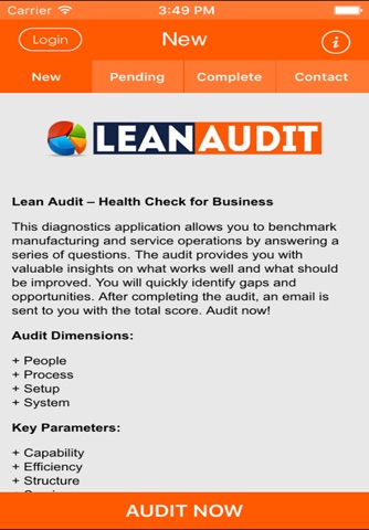 Lean Audit Benchmarking screenshot 2