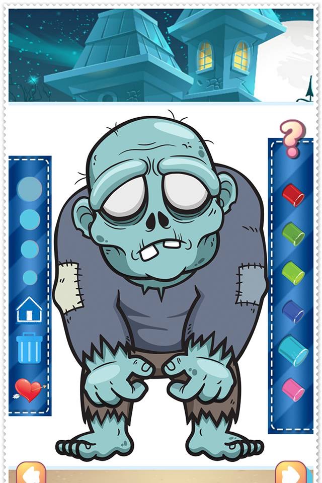 Coloring Book Cute Zombie Colorings Pages - pattern educational learning games for toddler & kids screenshot 4
