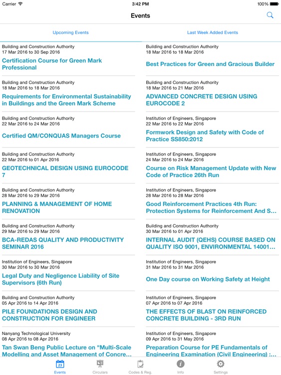 EInfo iPad by Building & Construction Authority