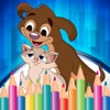 Game Dog and Cat Coloring Book for Preschool