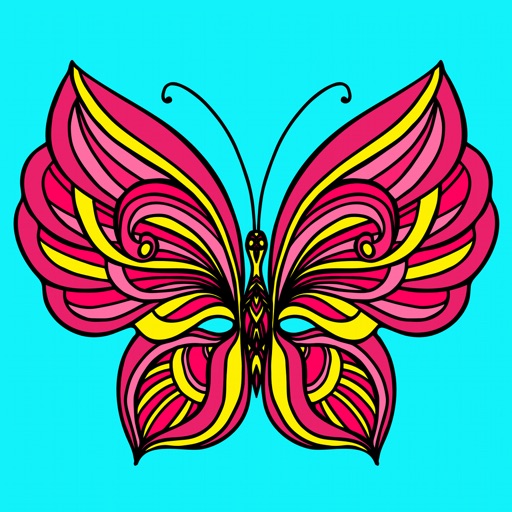 Butterfly Coloring Book for Adults: Free Adult Coloring Art Therapy Pages - Anxiety Stress Relief Balance Relaxation Games iOS App