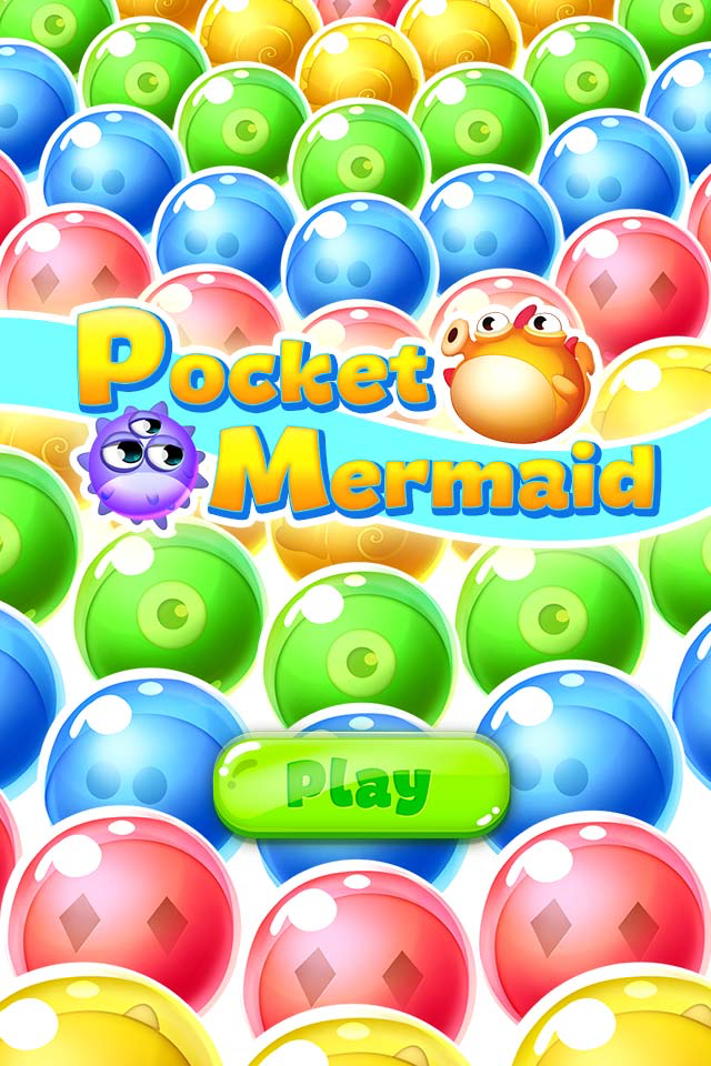 Pocket Mermaid - Pop bubble shooter game of crush happy birds inside world