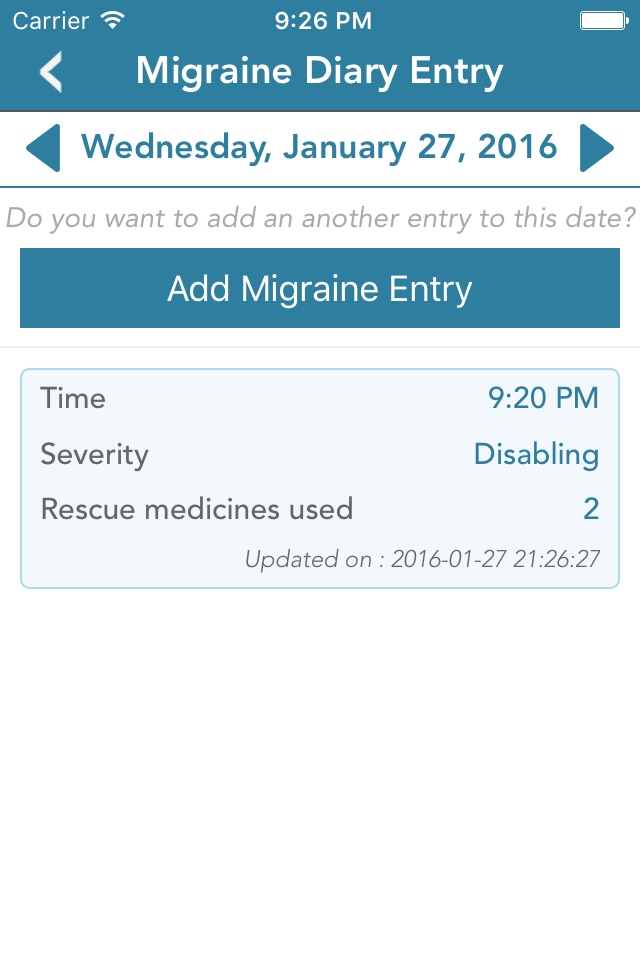 Migraine Diary screenshot 3