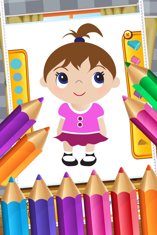 Little Girls Coloring World Drawing Story Kids Game screenshot 3