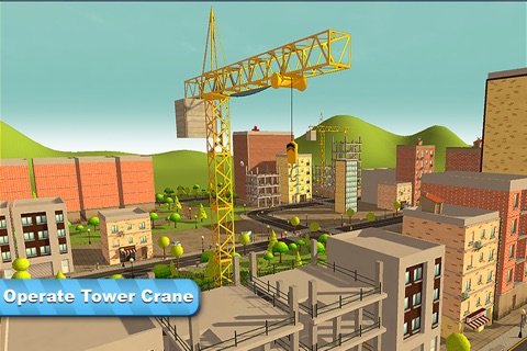 Tower Crane 3D Simulator Full - Start a construction, build a city! screenshot 2