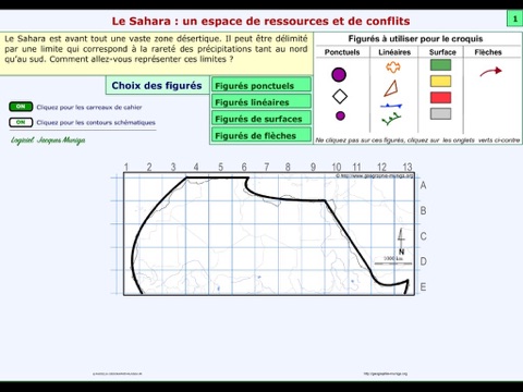 Sujet du croquis de géographie : Le Sahara : un espace de ressources et de conflits. screenshot 3