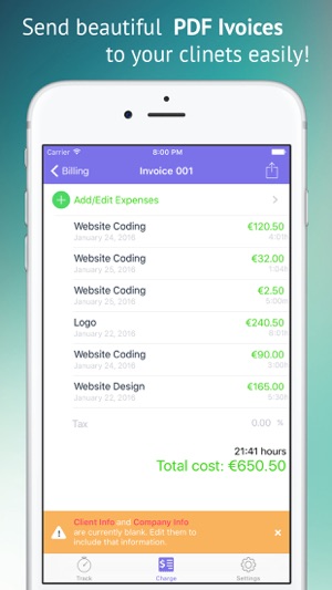 Freely - Project & Time Tracking & PDF Invoicing for Freelan(圖4)-速報App