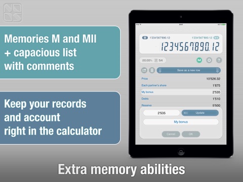 Calculator Total Recalc – Business desktop tool with proper percentage and tax calculation, MU and rounding screenshot 3