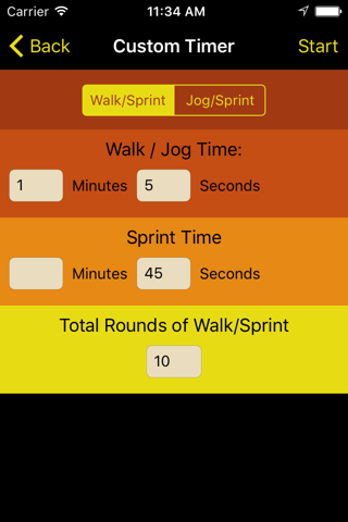 Sprint Timer for Interval Running screenshot 2