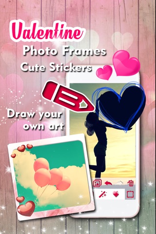 Valentine's Day Edition of Love Photo Frames with Cute Stickers and Camera Effects screenshot 3