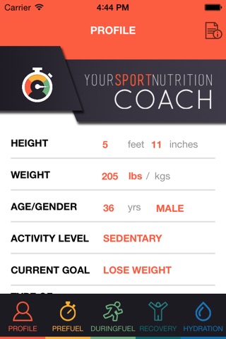 Your Sports Nutrition Coach: a personalized diet plan for pre-workout, during-workout, recovery, and hydration screenshot 2