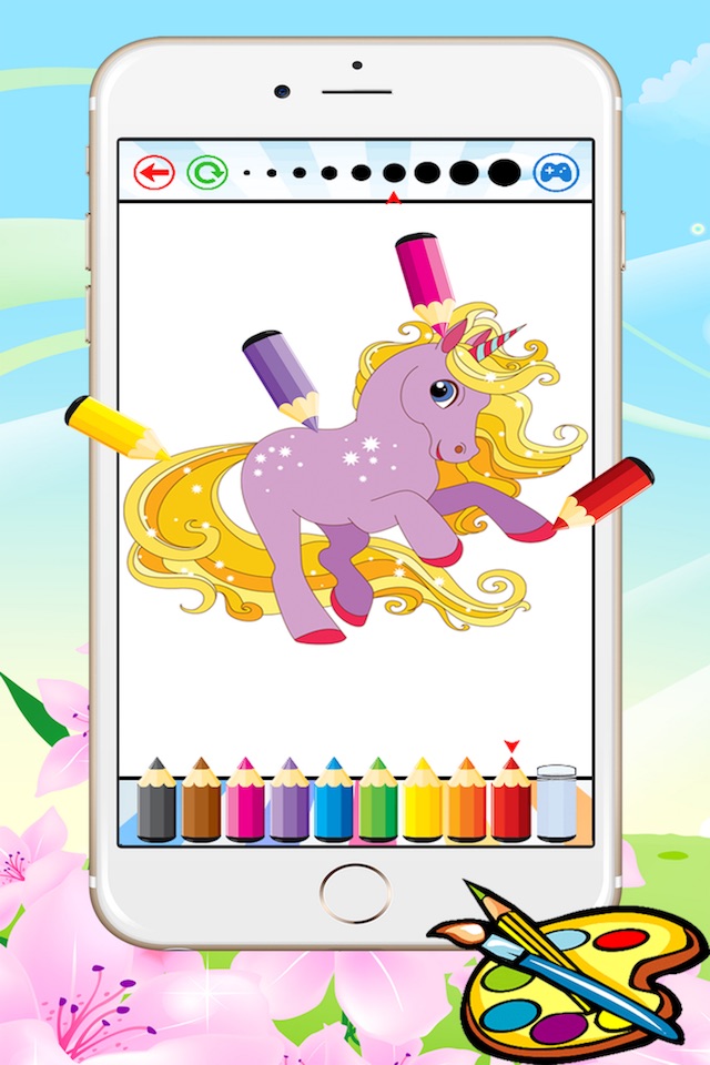 Pony Princess Coloring Book for Kids - Drawing free games screenshot 2