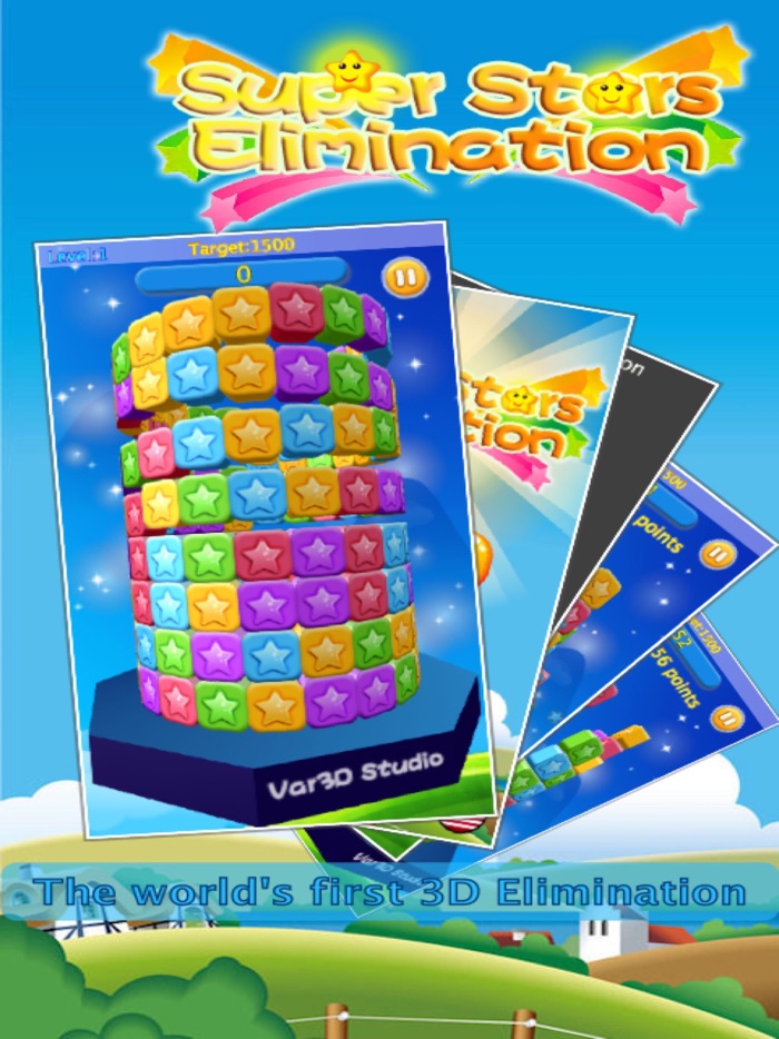 Super Stars 3D-The worlds first 3D Perspective star Elimination Game