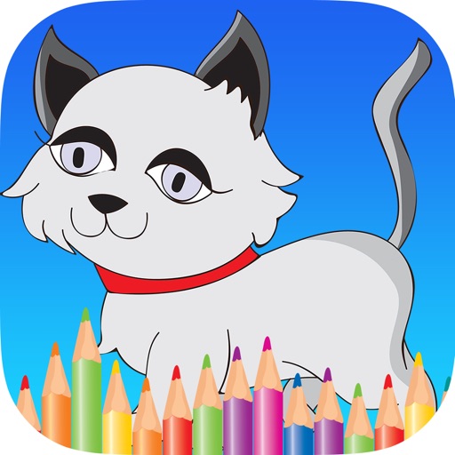 Kids Animal Coloring Book : Cute Cat Dog Kitten Pet Pony Painting for Preschool Icon