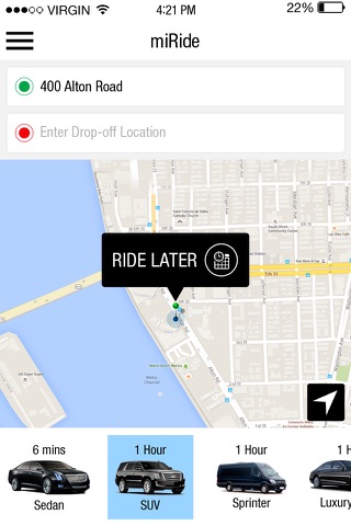 miRide App screenshot 2