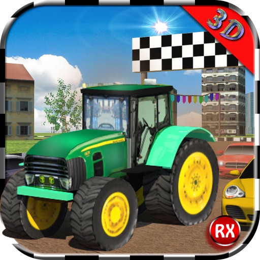 Tractor Racing With Cars Icon