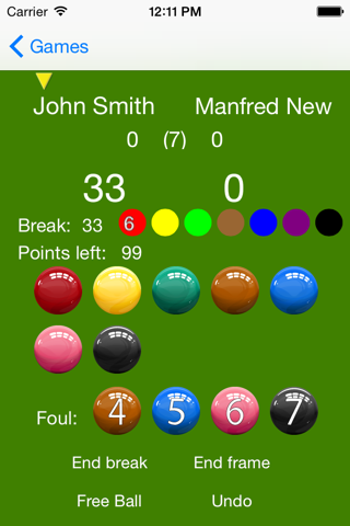 Snooker Scoreboard Pro - náhled