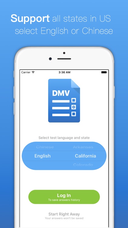 Test for DMV - Driving Permit Practice States 2017