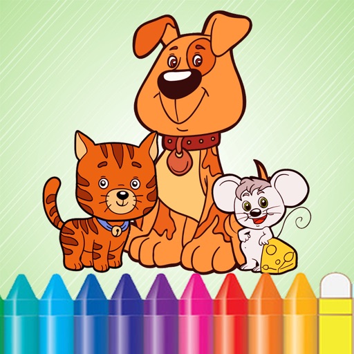 Animal Dog Cat & Rat Coloring Book - Drawing for Kids Games Icon
