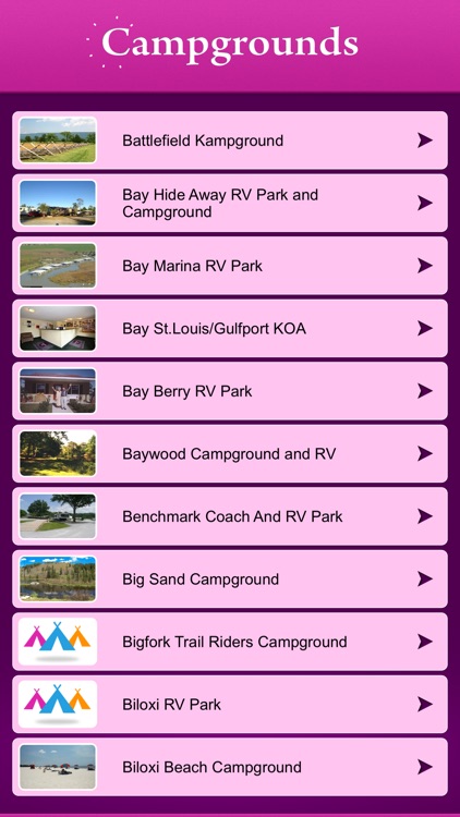 Mississippi Campgrounds and RV Parks