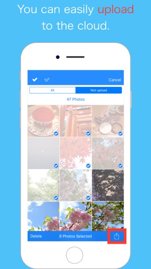 Upload photos to the cloud and Delete -W