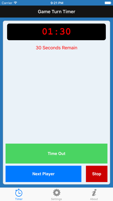 Game Turn Timer - for scrabble, chess, monopoly screenshot