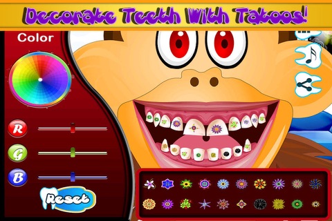 Animal Dentist-Rinse,Clean,Decorate teeth with tatoo! screenshot 2