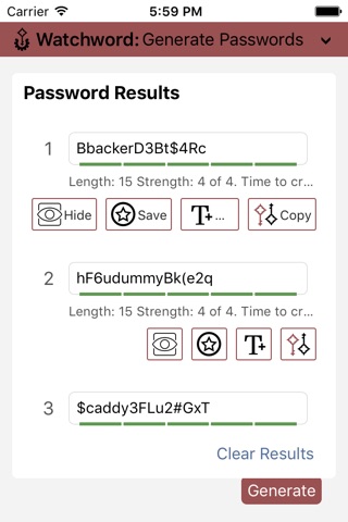 Watchword Password Generator screenshot 2