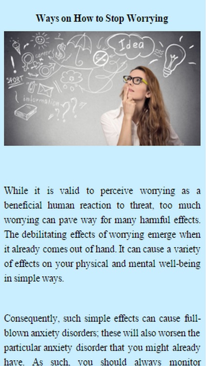 How To Stop Worrying