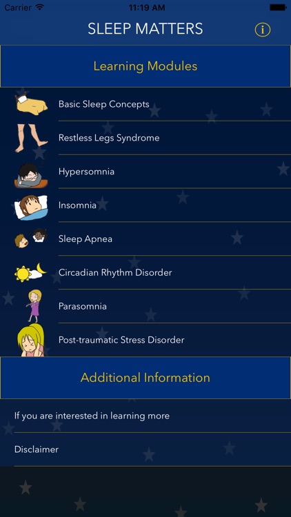 SleepMatters - animated educational modules on sleep disorders