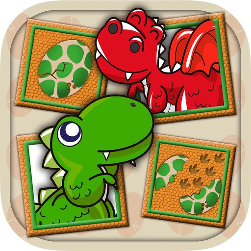 Dinosaurs memory game – Pairs game exercises for children Icon