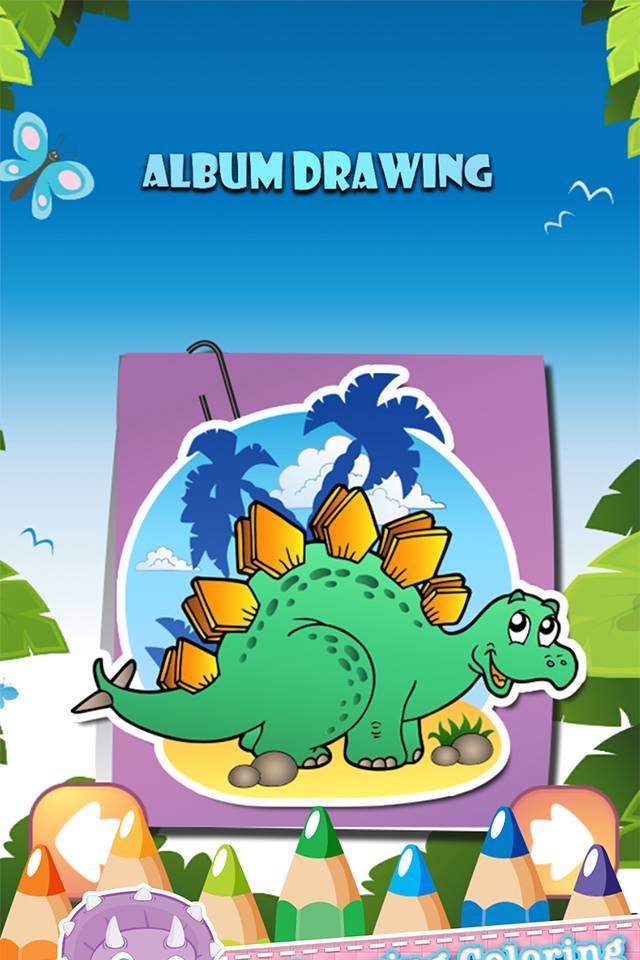 Dino Drawing Coloring Book Painting Pages screenshot 2